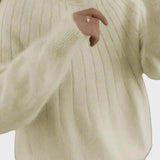 Hella™ - Kerek nyakú pulóver bolyhos gallérral