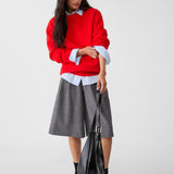 Gizella™ - Klasszikus piros pulóver