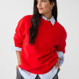 Gizella™ - Klasszikus piros pulóver