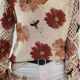 Hedda™ - Elegáns pulóver virágmintával.