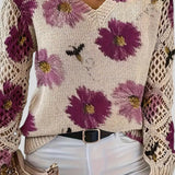 Hedda™ - Elegáns pulóver virágmintával.