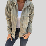 Ditta™ - Bársony cipzáras kabát