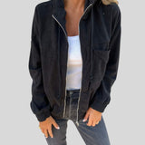 Ditta™ - Bársony cipzáras kabát