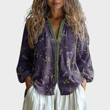 Frida™ - Vintage pulóver levélmintával