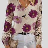 Hedda™ - Elegáns pulóver virágmintával.