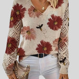 Hedda™ - Elegáns pulóver virágmintával.
