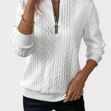 Eugenia™ - Női pulóver fonott kötéssel