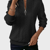 Eugenia™ - Női pulóver fonott kötéssel