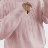 Hella™ - Kerek nyakú pulóver bolyhos gallérral