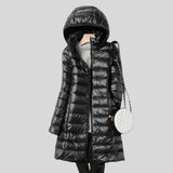 Debora™ - Hosszú, Bélelt Puffos Kabát Kapucnival