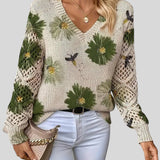 Hedda™ - Elegáns pulóver virágmintával.