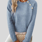 Fédra™ - Elegáns kötött pulóver gyöngyös részletekkel