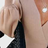 Ilona™ - Bordázott Kötésű Pulóver