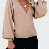 Ilona™ - Bordázott Kötésű Pulóver