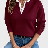 Gabriella™ - Pulóver kifinomult csipkegallérral