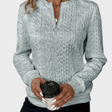 Eugenia™ - Női pulóver fonott kötéssel