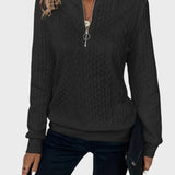 Eugenia™ - Női pulóver fonott kötéssel