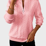 Eugenia™ - Női pulóver fonott kötéssel