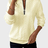 Eugenia™ - Női pulóver fonott kötéssel