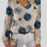 Hedda™ - Elegáns pulóver virágmintával.