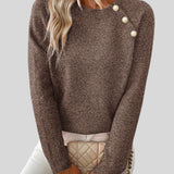 Fédra™ - Elegáns kötött pulóver gyöngyös részletekkel