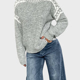 Flóra™ – Magas nyakú kötött pulóver