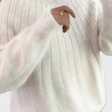 Hella™ - Kerek nyakú pulóver bolyhos gallérral