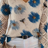 Hedda™ - Elegáns pulóver virágmintával.