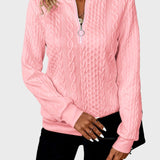 Eugenia™ - Női pulóver fonott kötéssel