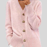 Berta™ - Szív alakú gombokkal díszített kardigán