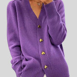 Berta™ - Szív alakú gombokkal díszített kardigán